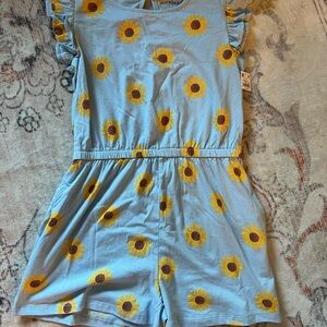 Old Navy Kids Light Blue Sunflower Print Romper